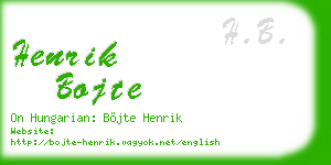 henrik bojte business card